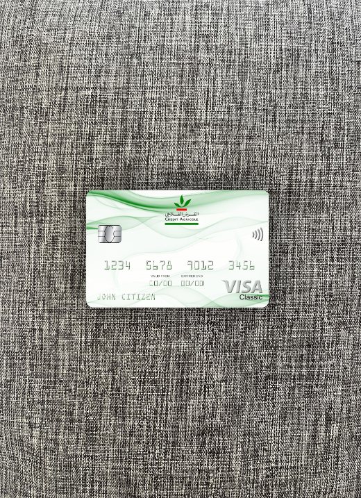 Download Morocco Credit Agricole bank visa classic card photolook front Photoshop template